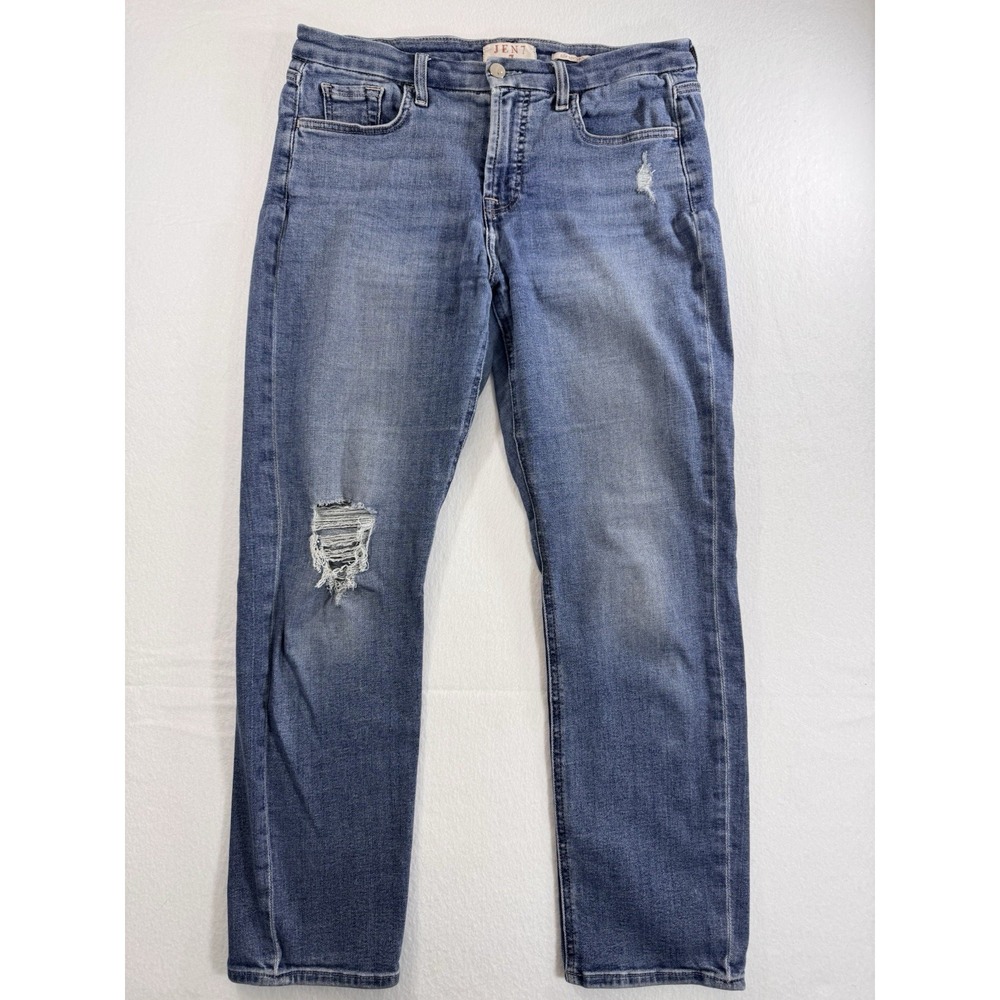 Jen7 by 7 For All Mankind Jeans Womens 6 Blue Slim Boyfriend Stretch Distressed